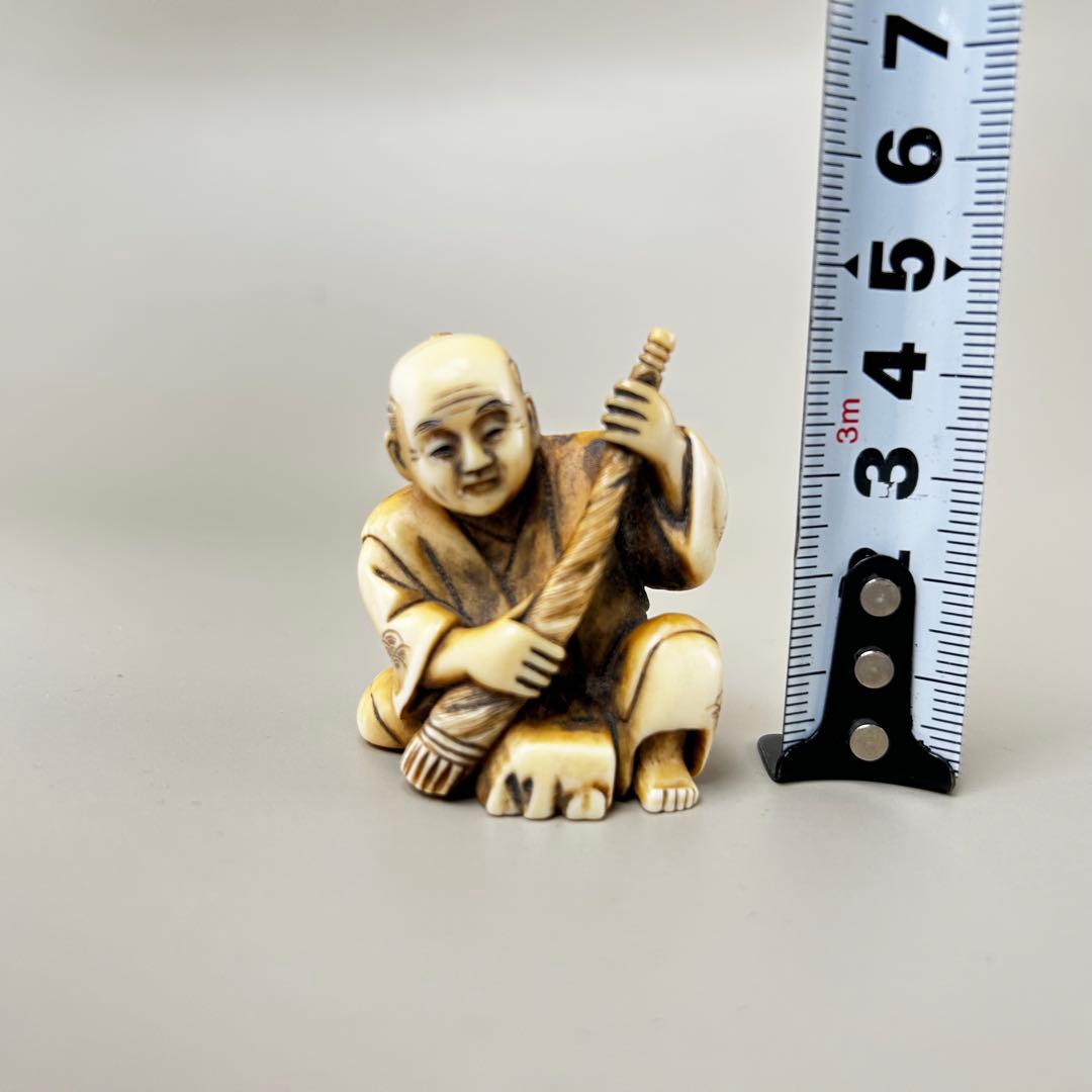 人物像彫刻極上根付天然素材アンティーク骨董飾り物古美術置物細密細工