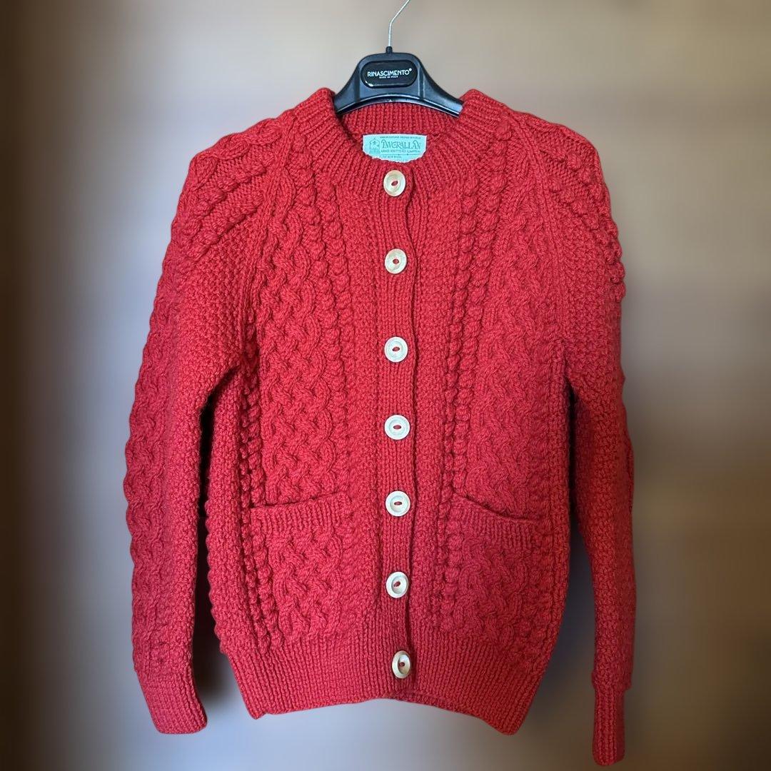 最終お値下げINVERALLAN 赤 ウール カーディガン