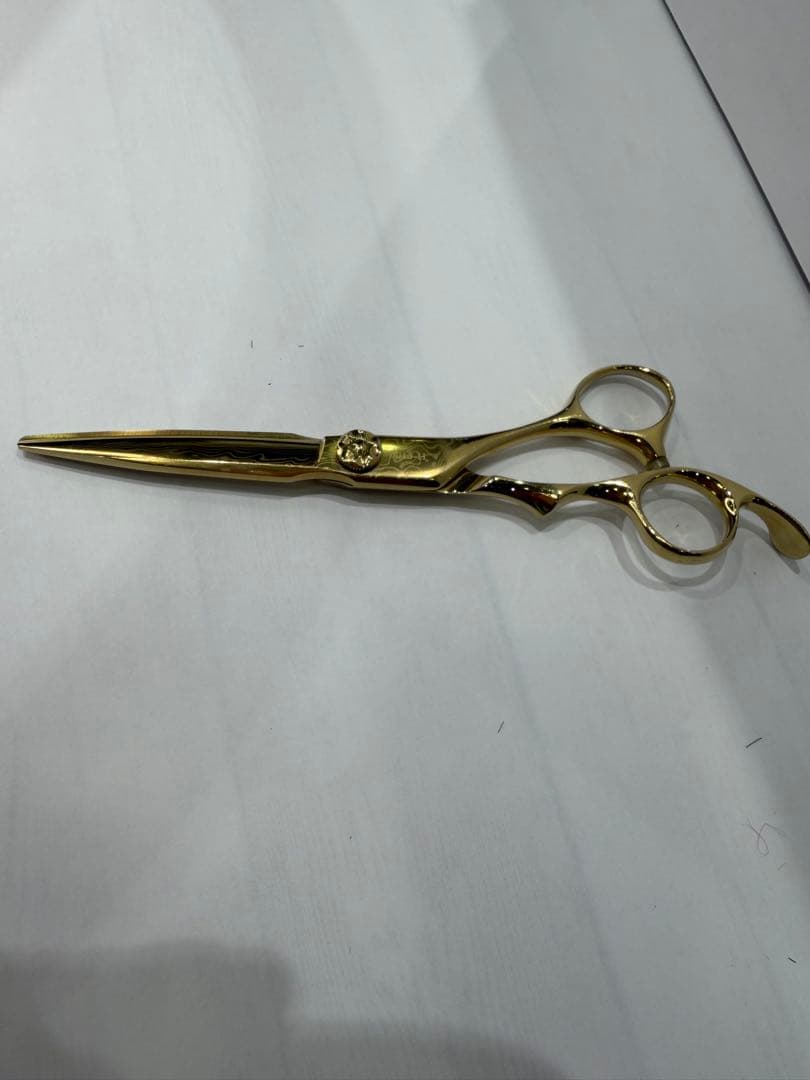 ヘブンスシザー ダマスカス鋼 ドライカットシザー ゴールドコーティング