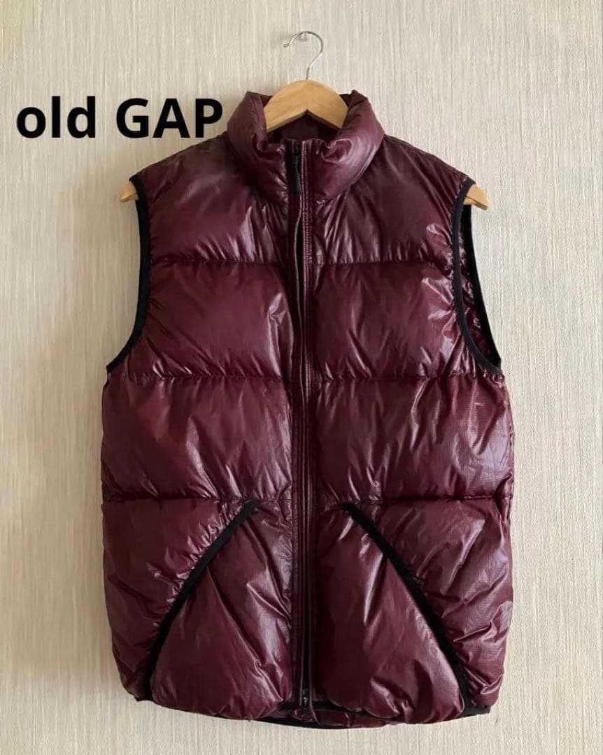 00s old GAP ダウンベスト　Wジップ　ボルドーS Y2K