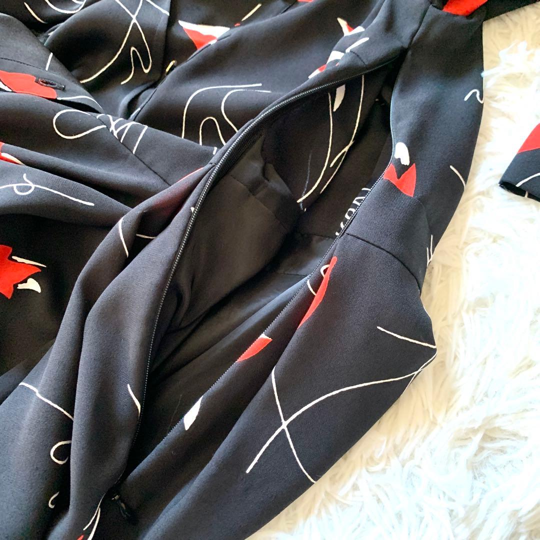 美品✨矢田亜希子さん着用 ダイアグラム ボックスタックプリントワンピース