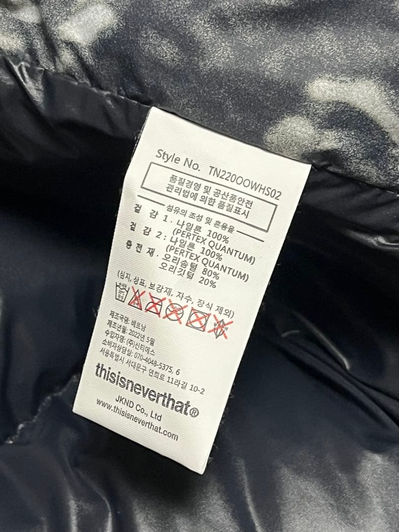 【大幅値下げ】希少thisisneverthat 花柄ダウンジャケット L