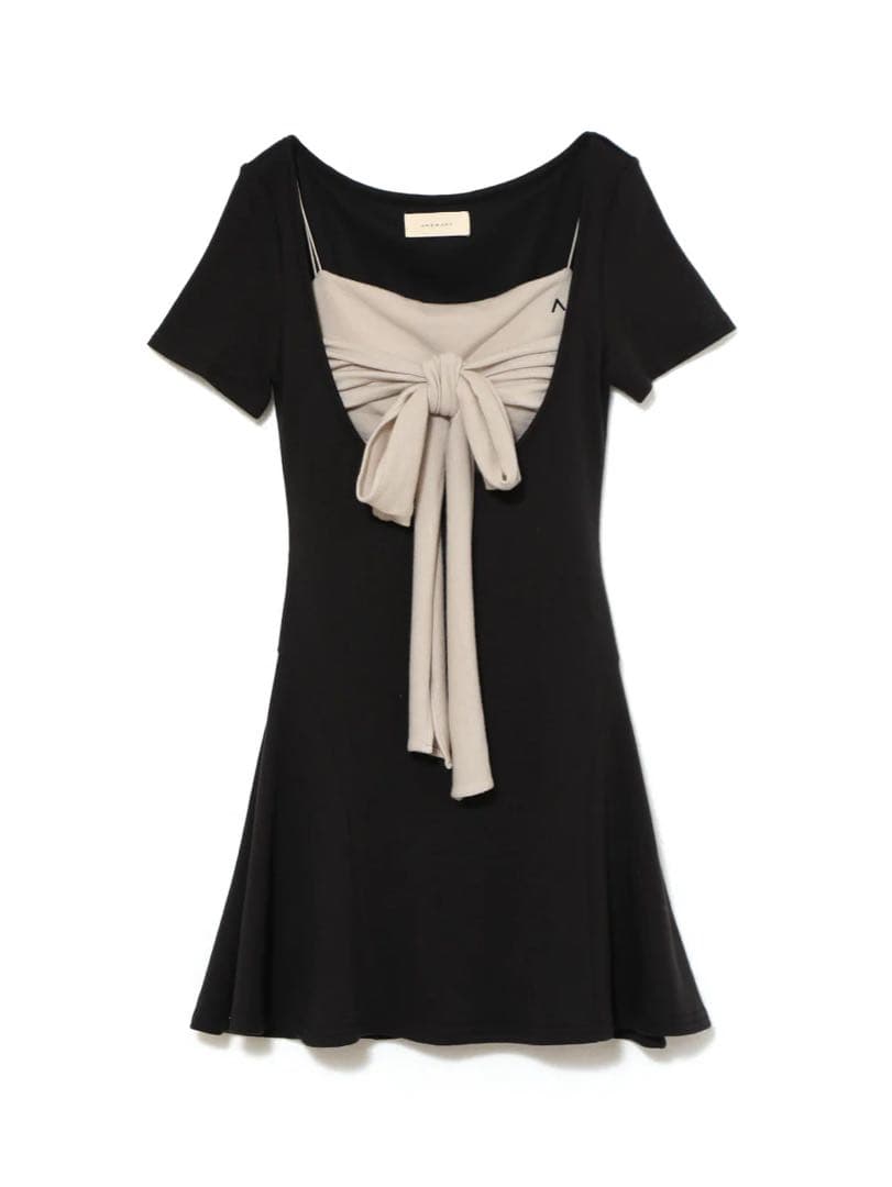 ワンピース andmary Lady like mini dress / black