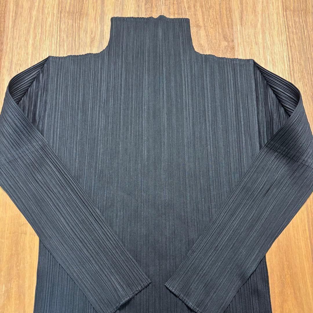 美品◇PLEATS PLEASE◇タートルネックトップス◇BLACK