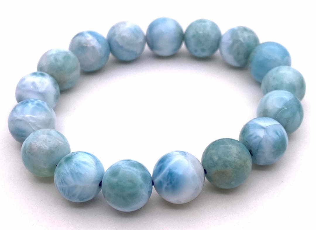 天然石ラリマー AAA 11.8mm玉のブレスレット-L2