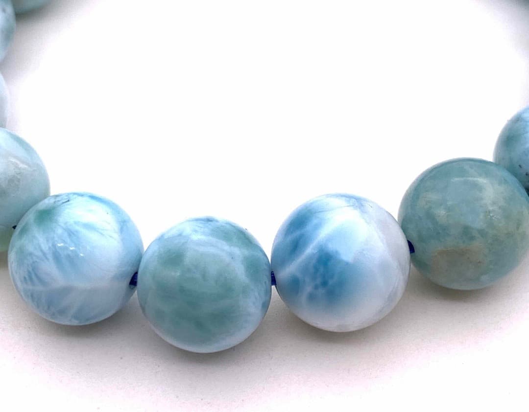 天然石ラリマー AAA 11.8mm玉のブレスレット-L2