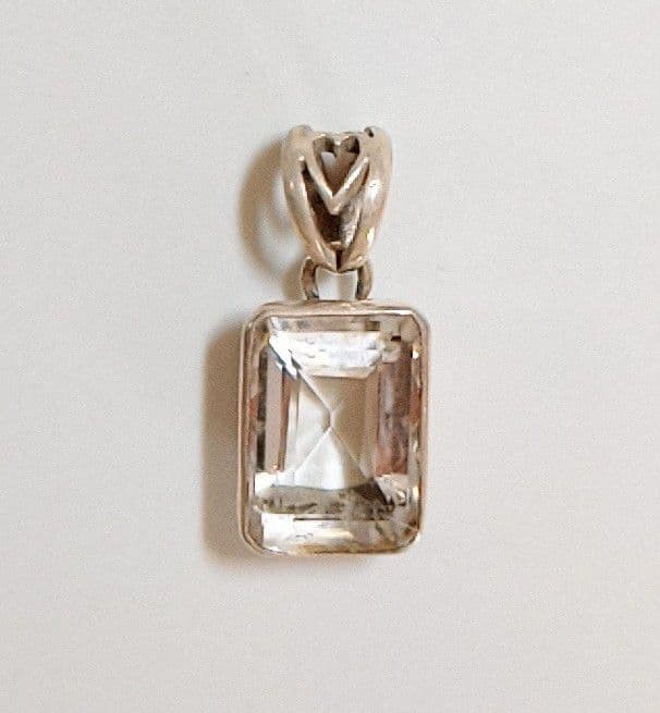 【希少・美品】高純度シルバー✕天然クリスタル（ヒマラヤ水晶）ペンダントトップ