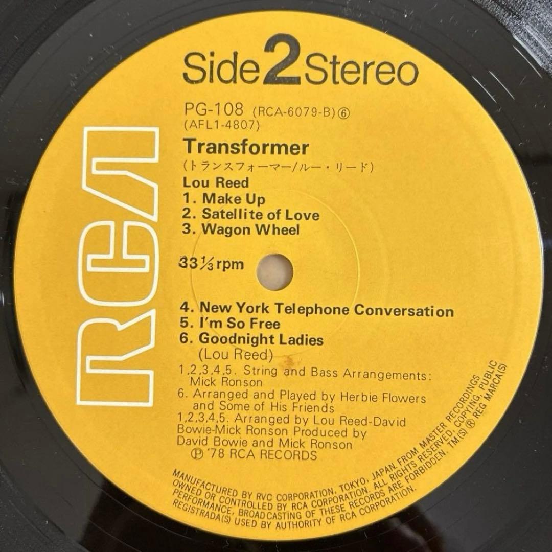 トランスフォーマー/ ルー・リード　 国内盤レコード　1978年