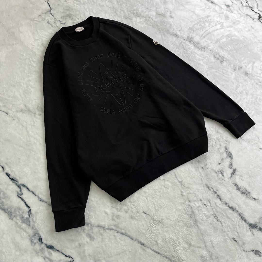 【鑑定済み・最高級の逸品】モンクレール☆ビッグ刺繍ロゴ入りスウェット/2978.