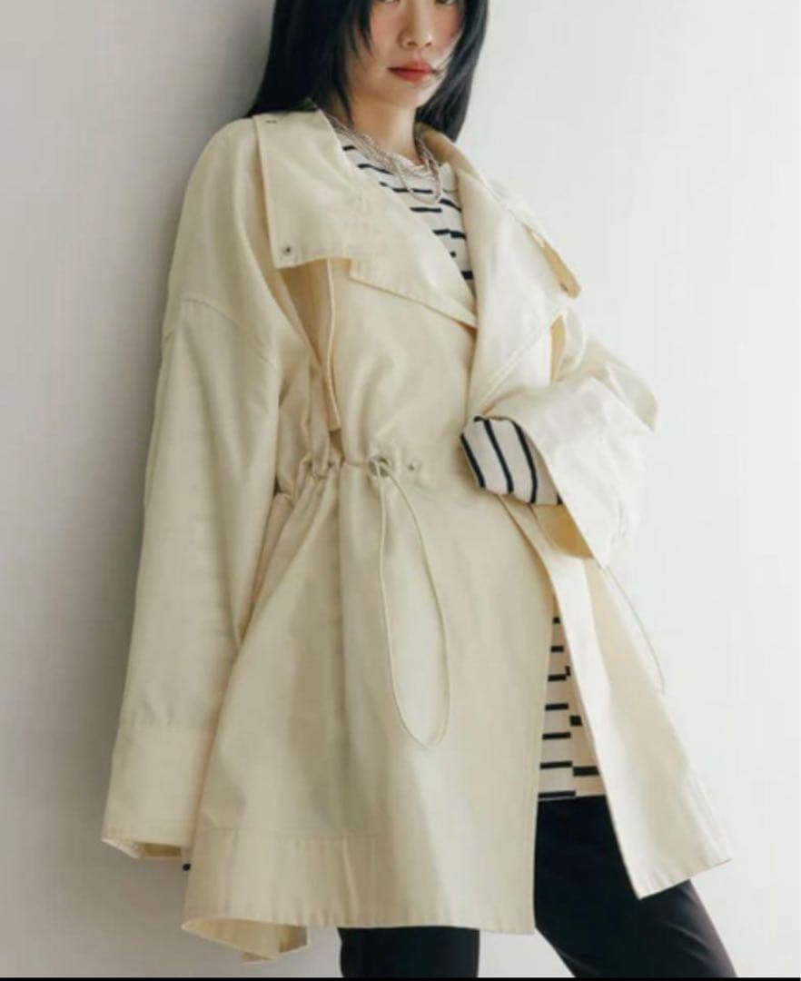 アダムエロペ スタンドカラーハーフモッズコート