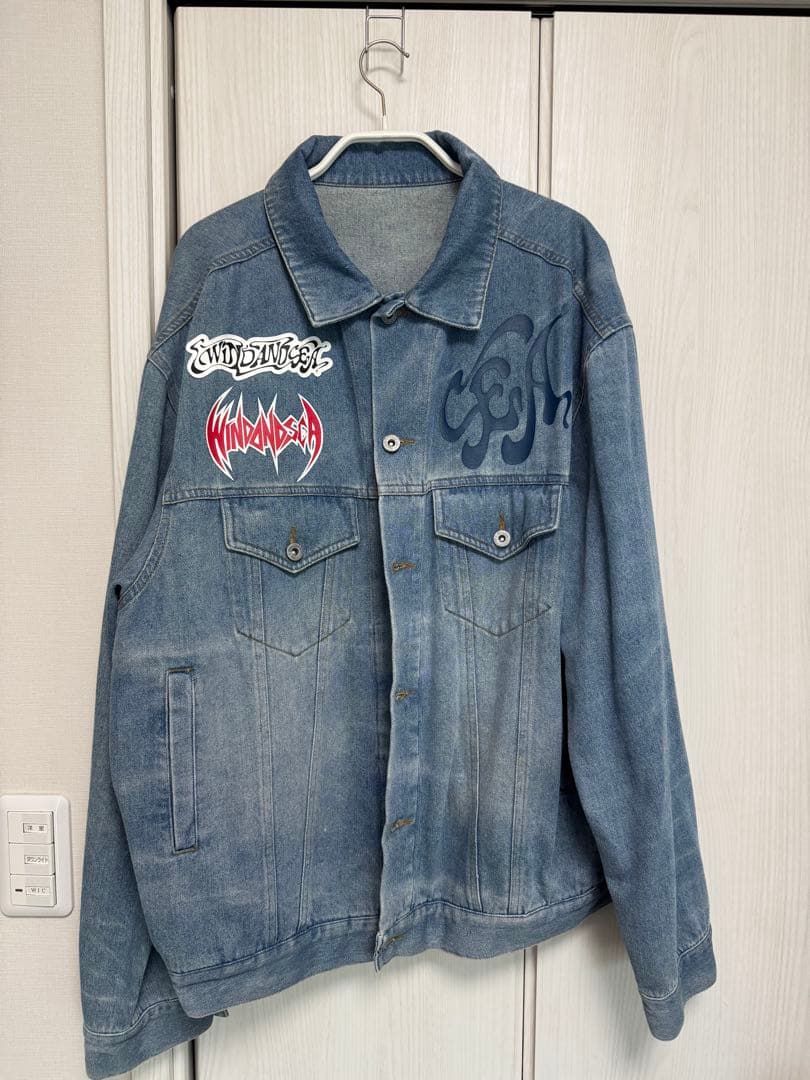 WIND AND SEA デニムジャケット ロゴ ワッペン