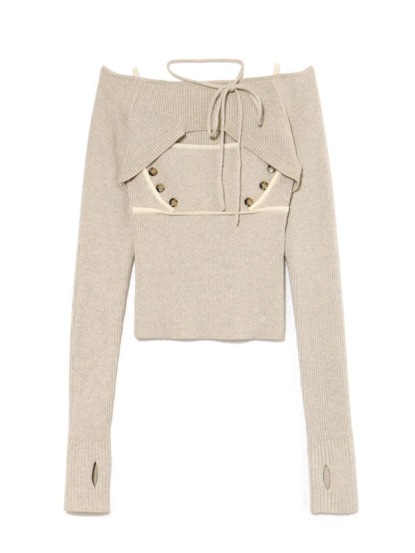 トップス andmary Elf button knit tops