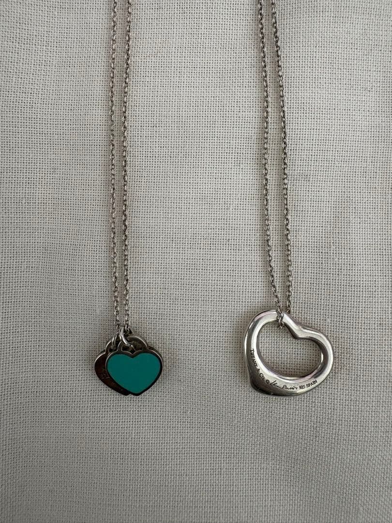 リターン トゥ ティファニー ミニ ハート ダブル タグ ネックレス2個 袋付き