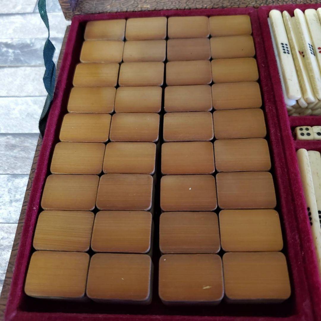 当時物 麻雀 パイ セット 雀 雀荘 背竹牌 昭和 レトロ 骨董 セット