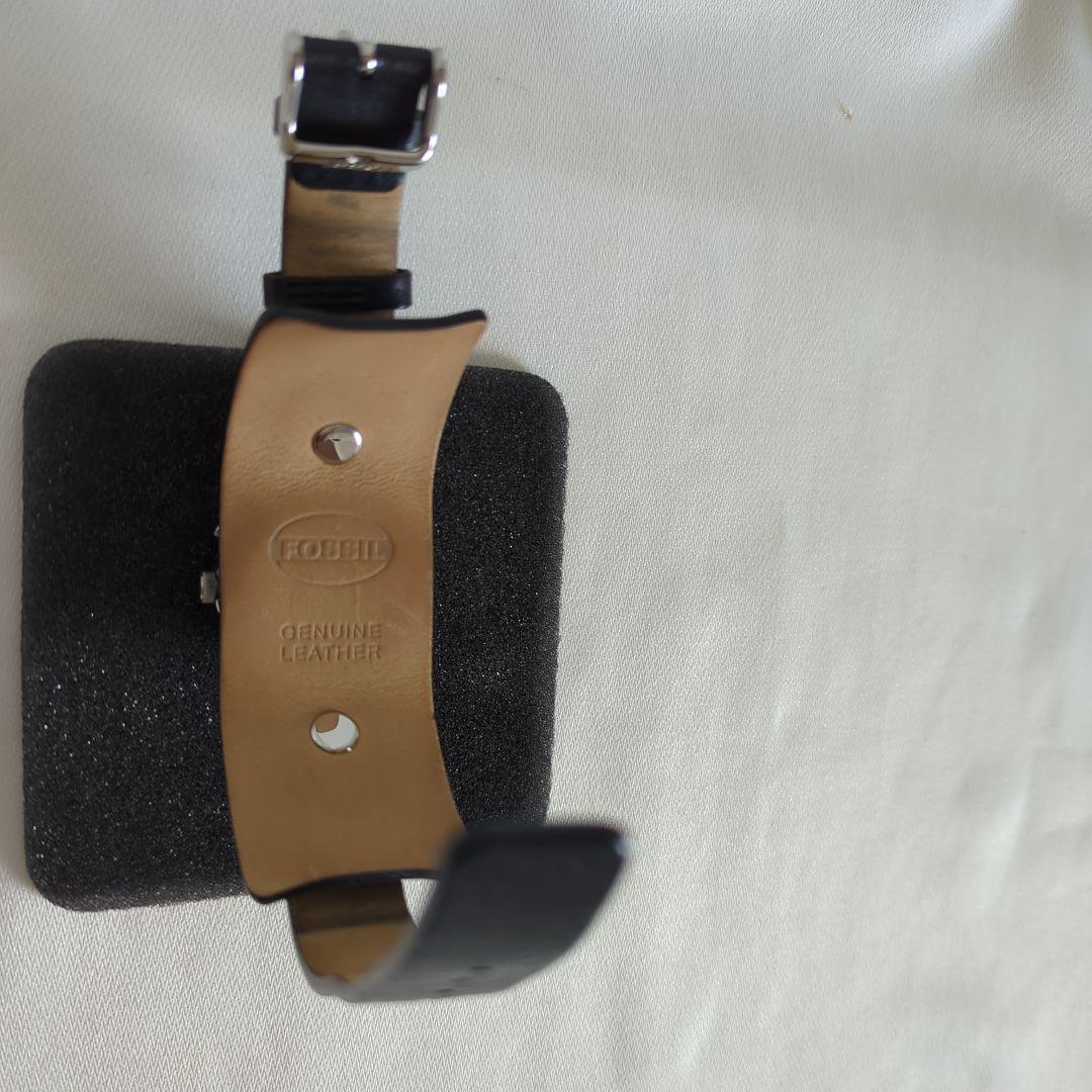 フォッシルFOSSIL BIG TIC腕時計レザーブラック美品