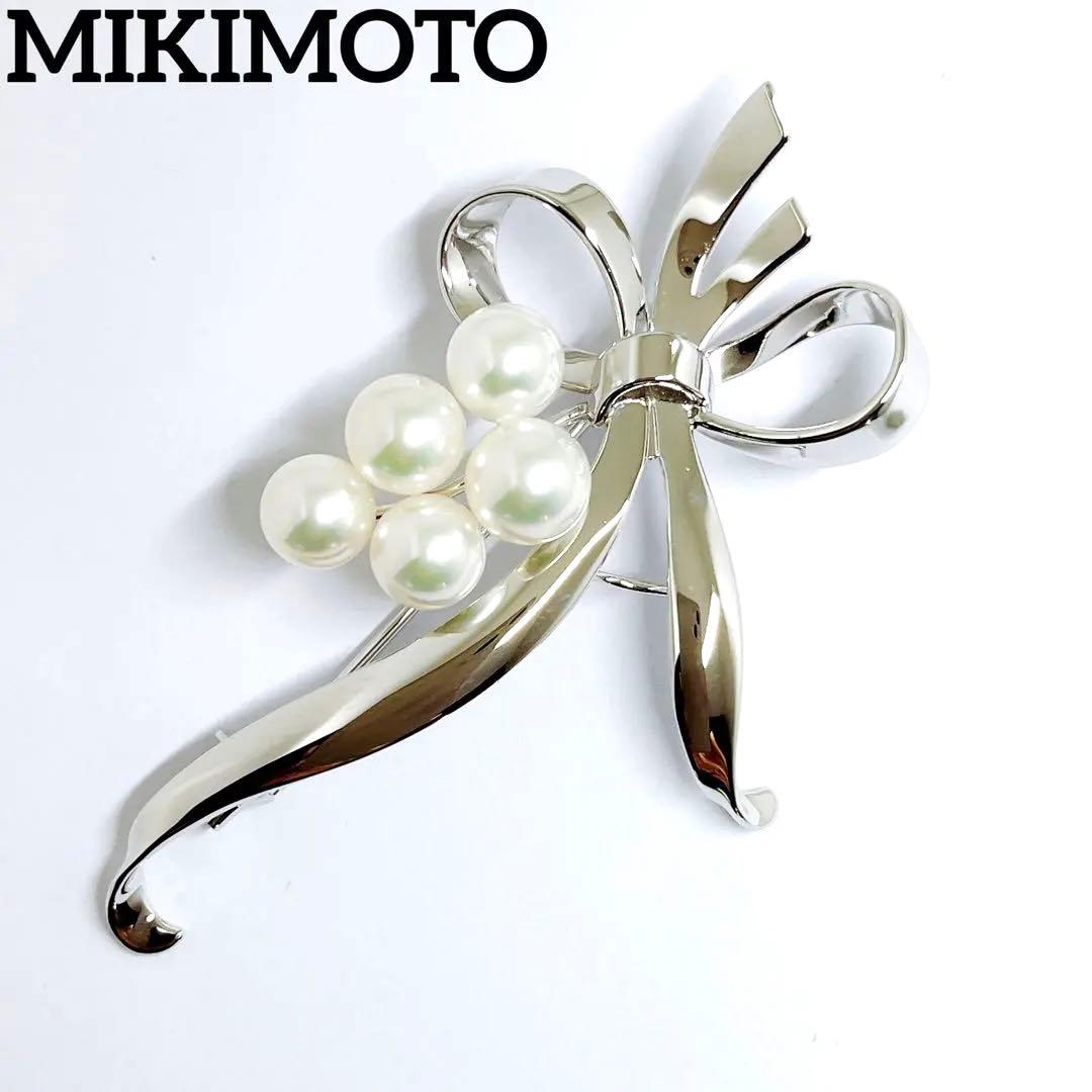 【未使用品級】✨MIKIMOTO ミキモト パール　ブローチ　リボン　愛子様