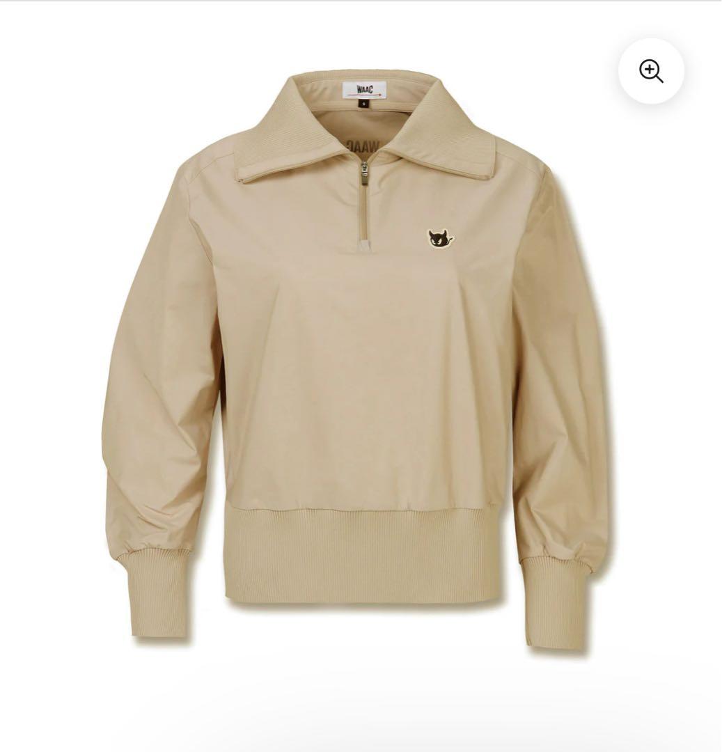 値下げ【超美品】WAAC WOMEN トリコットタフタハーフジップ ベージュ