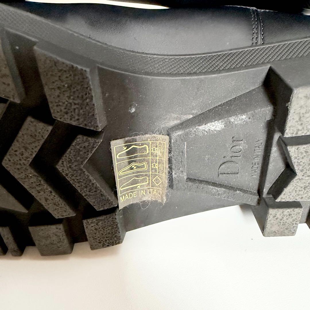 未使用級　ロゴ　厚底　DIOR チェルシーブーツ　サイドゴア　オールレザー