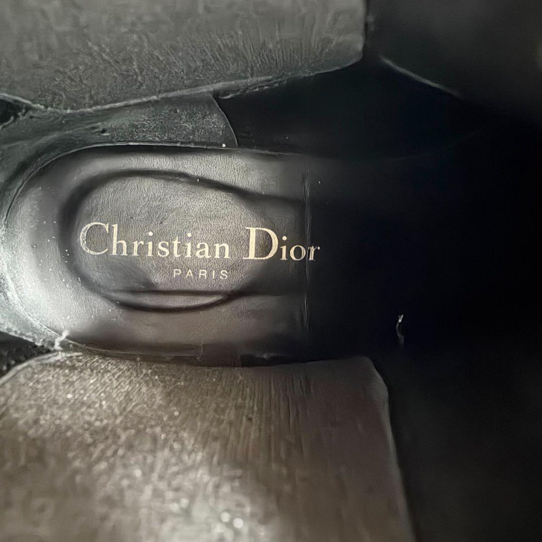 未使用級　ロゴ　厚底　DIOR チェルシーブーツ　サイドゴア　オールレザー