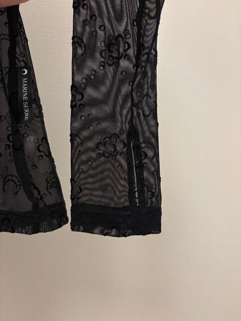 MARINE SERRE メッシュフロック ハイネックトップ