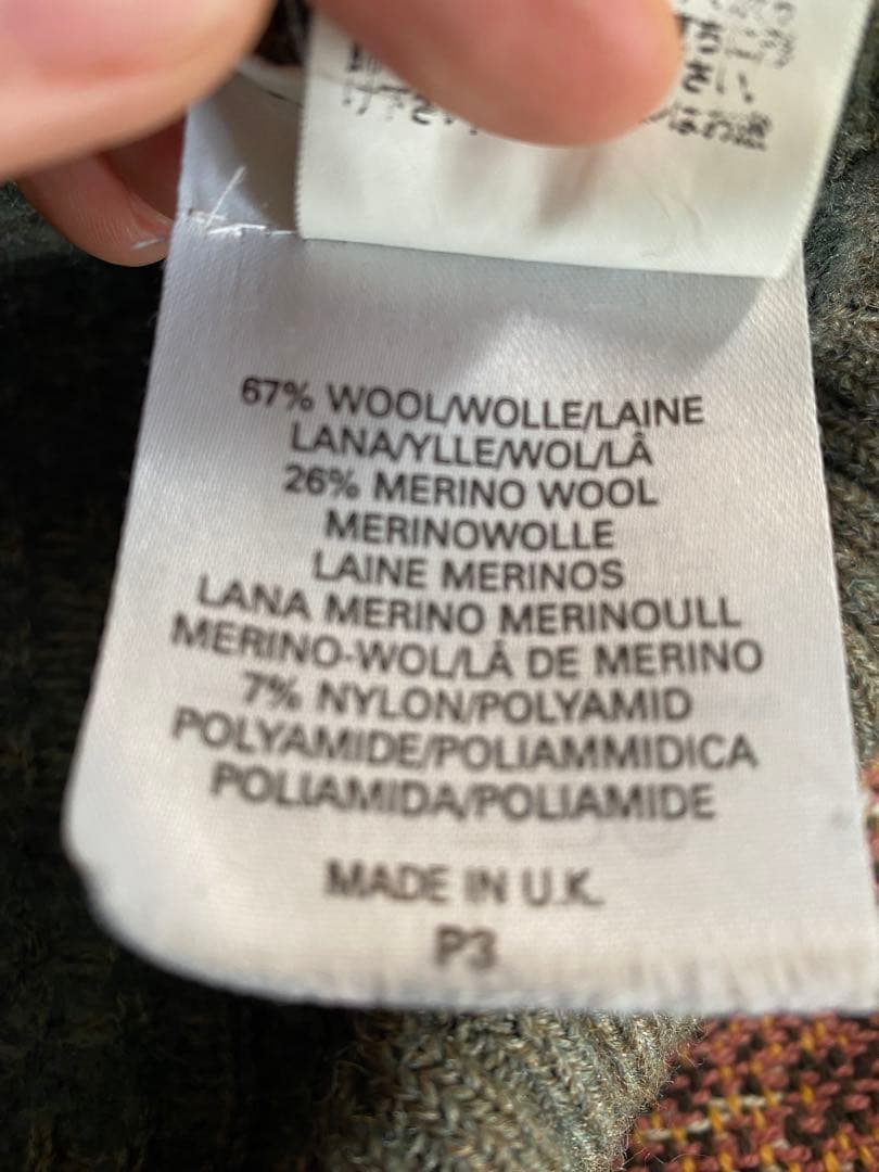 【英国製】80s 90s 希少柄 Burberrys ニット•セーター グリーン