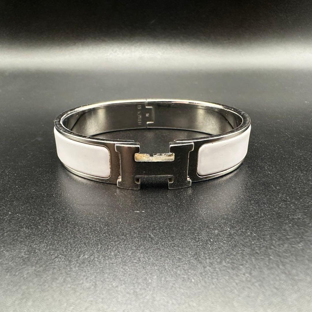 美品✨　エルメス　バングル　ブレスレット　Hクリック　 シルバー　885