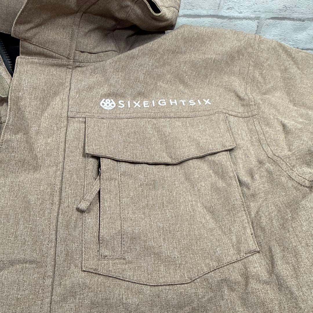 686 スノーボードウェア SMARTY 高機能 マウンテンパーカー 茶 L