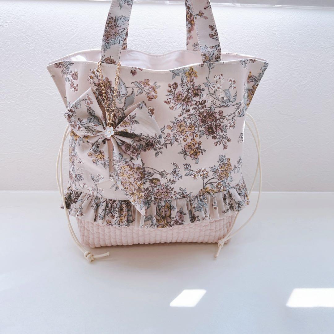 【パックりか❤様お取置き専用ページ】リバティ×ヌビ　巾着バッグ