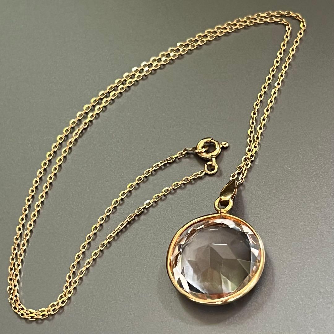 クリスタル18金ネックレス