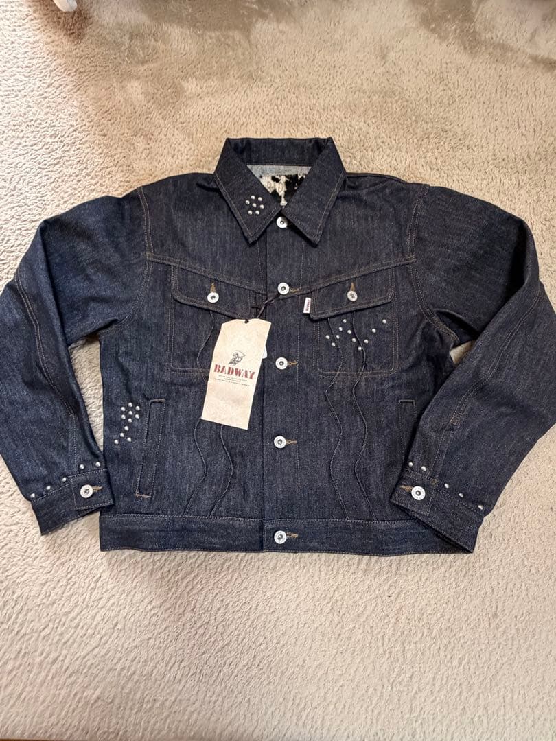 ジャケット・アウター BADWAY Classic Studs DenimJacket Indigo