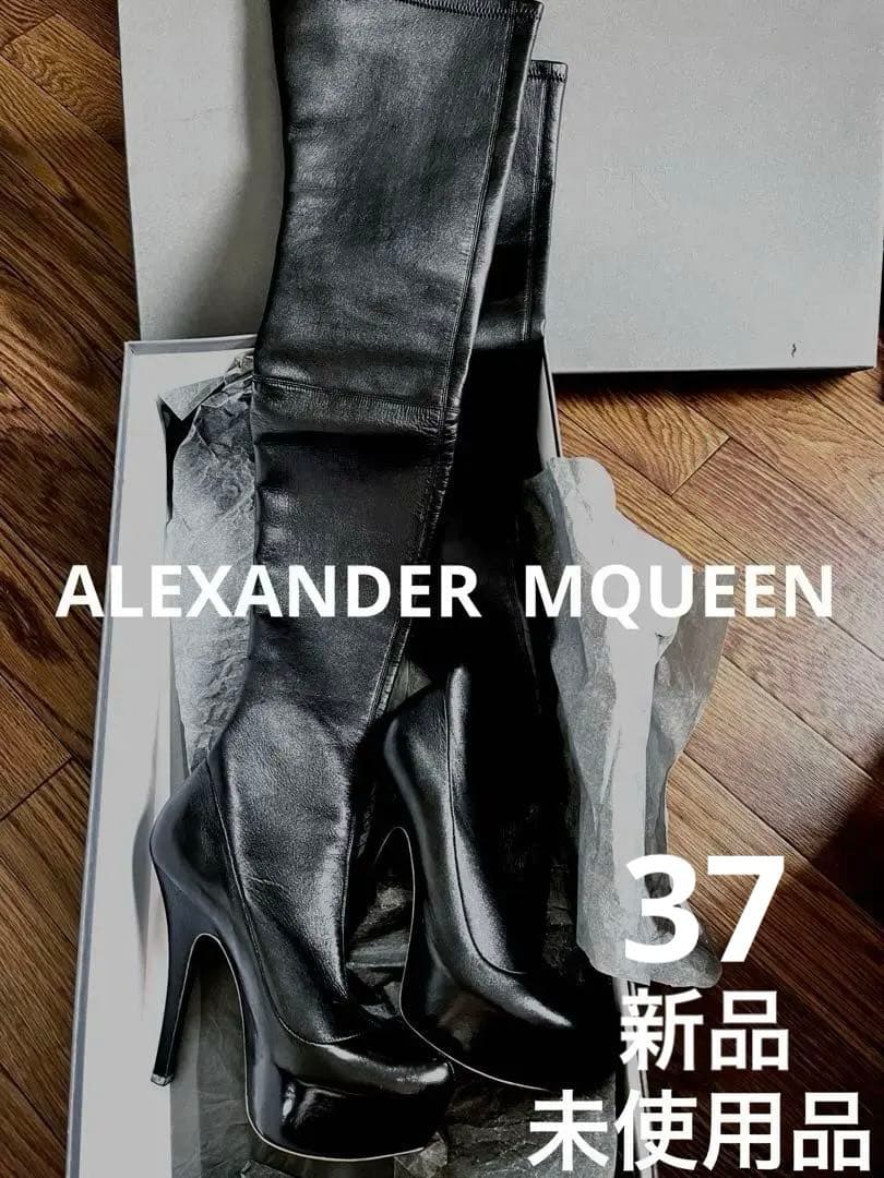 Alexander McQueen 新品　サイハイブーツ　ブラック