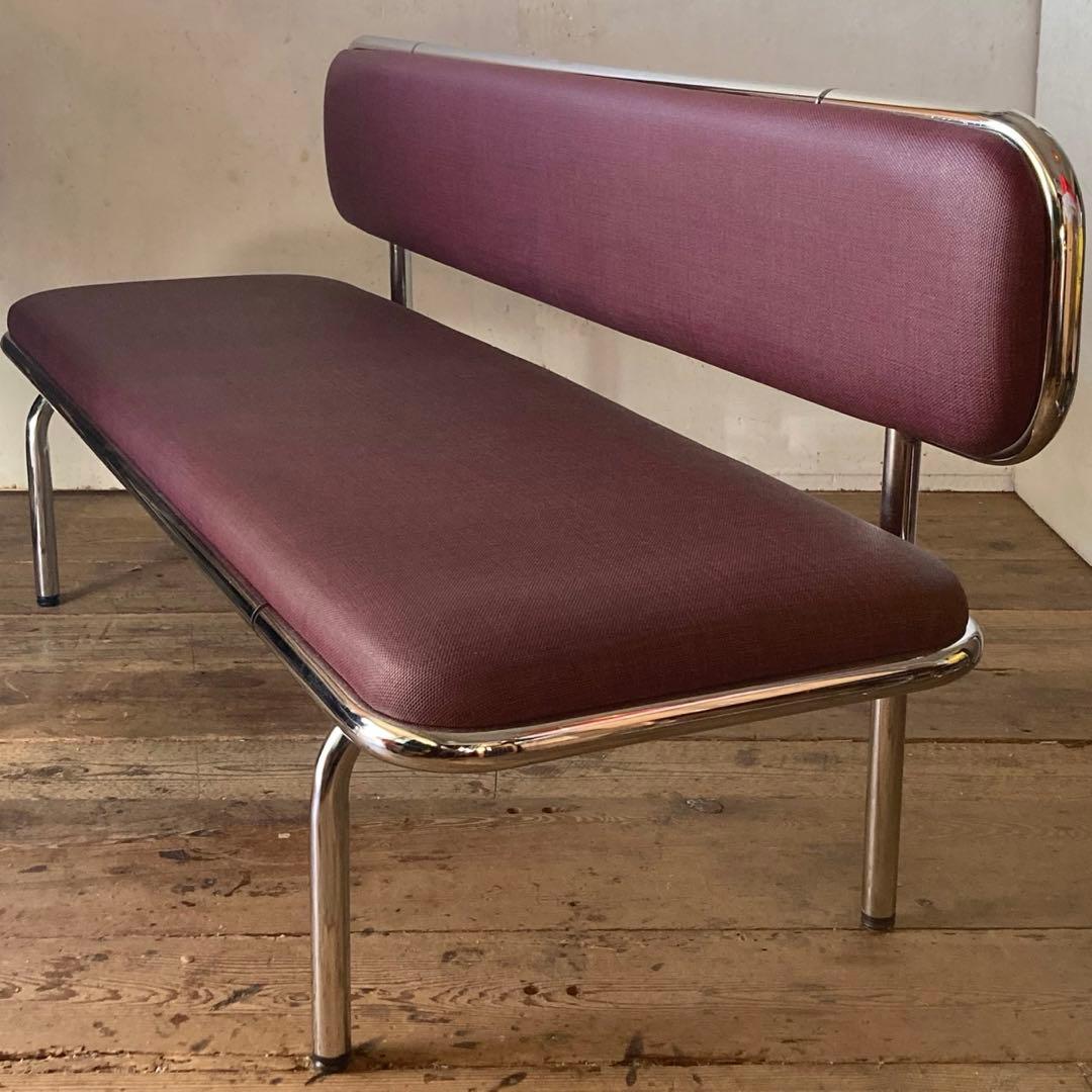 国産ヴィンテージ ベンチ ソファ レトロ スペースエイジ ロビーチェア