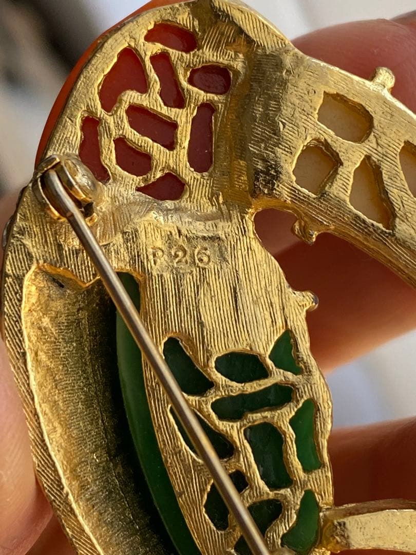 ヴィンテージ　ブローチ　数字刻印