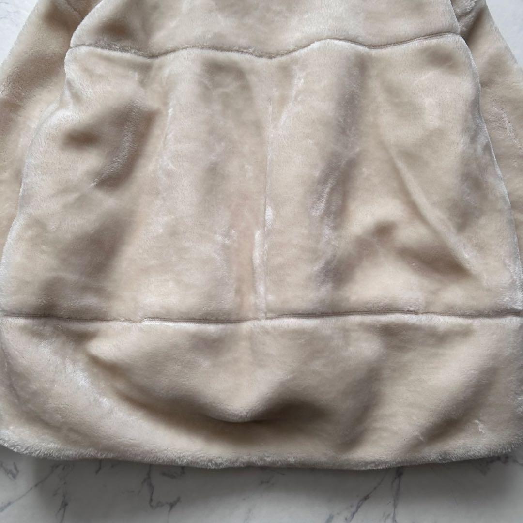 SHIPS WEB限定 高密度 ブライト ボア スタンドコート ホワイト