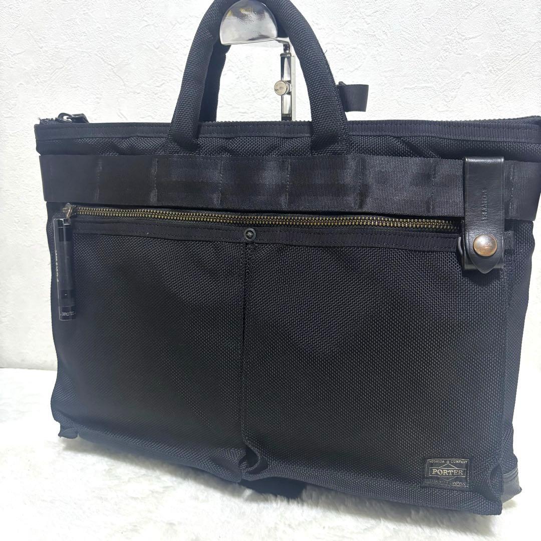 ロゴ美品✨ ポーター ヒート ビジネスバッグ メンズ A4可 薄型