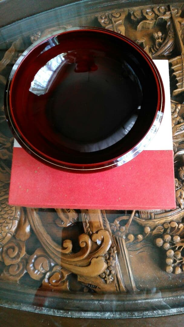 松田真扶　越後漆器　菓子入れ　傷あり