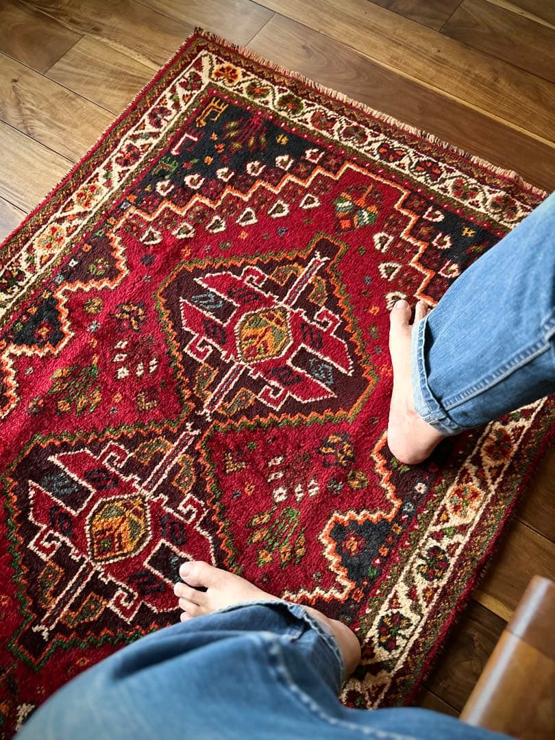 トライバルラグ　ヴィンテージラグ　ペルシャ絨毯　カシュガイ族　プリミティブアート