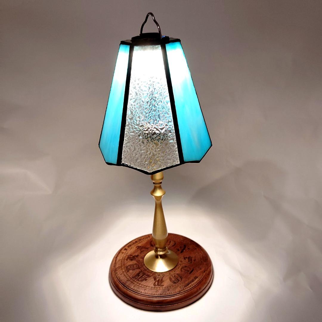 真鍮製　BRASS LAMP STAND　ステンドグラスシェード　セット