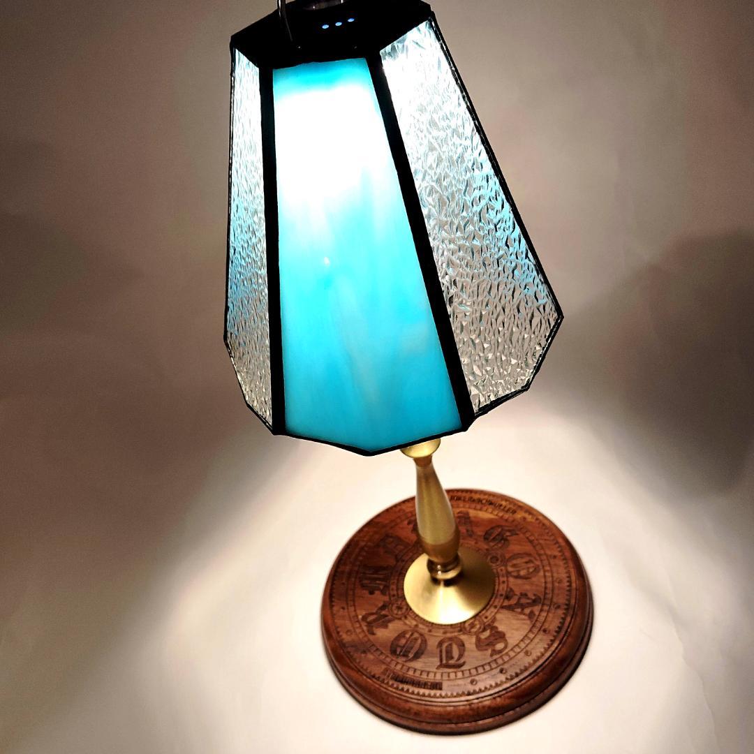 真鍮製　BRASS LAMP STAND　ステンドグラスシェード　セット