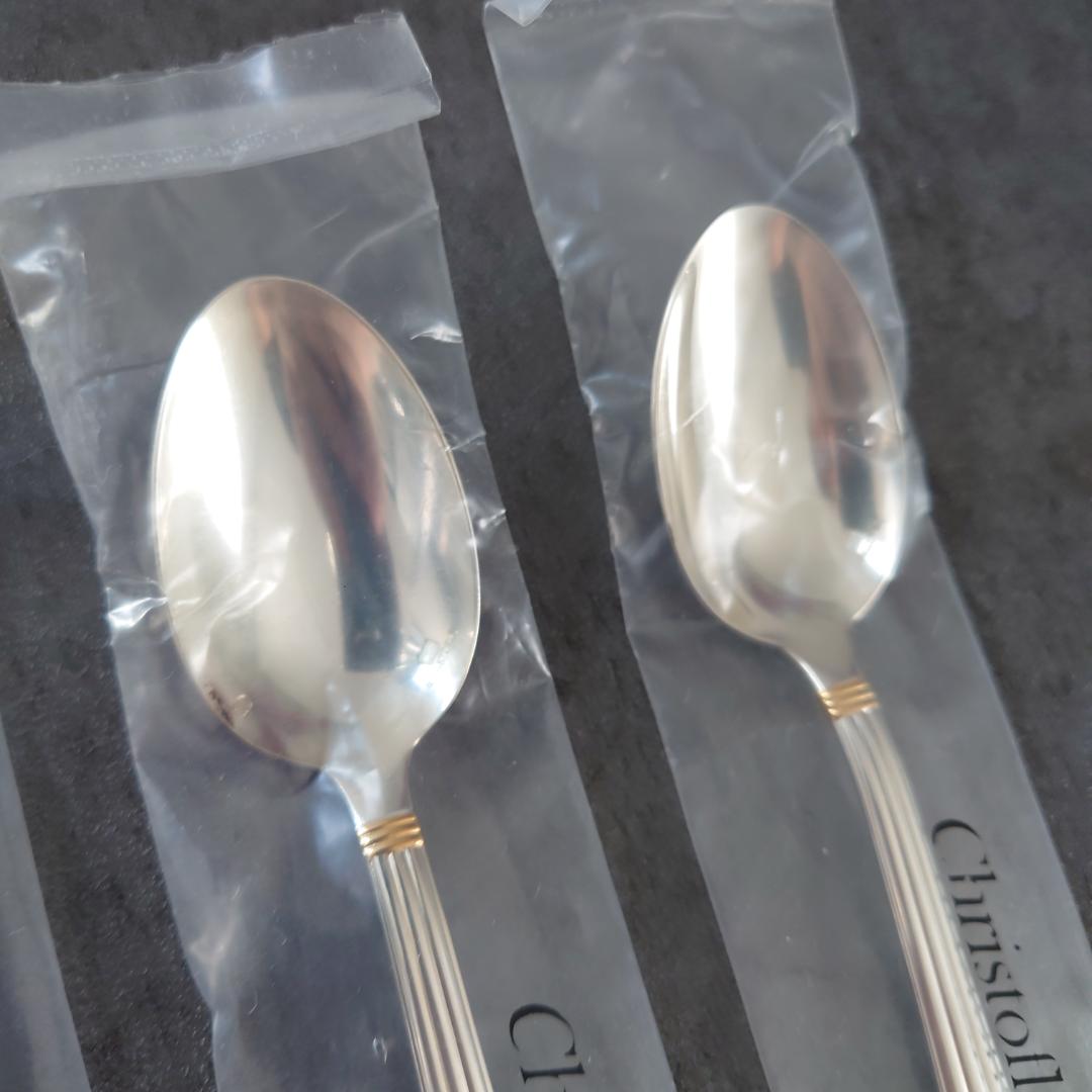 クリストフル アリアゴールドリング ケーキフォークコーヒースプーン 未開封 4点