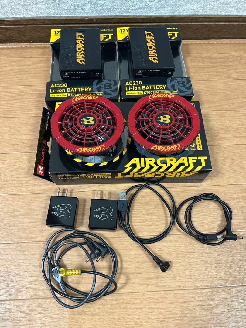 バートル　空調服　バッテリー、 エアクラフトファン 3点セット 12V