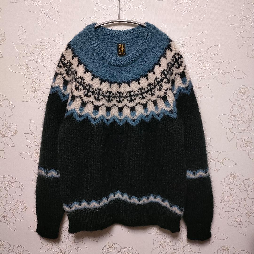 美品　BATONER ノルディック柄　モヘア　アルパカ　ニット　ノルディック