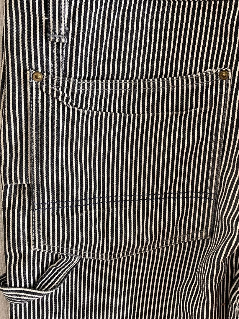 アイアンハート ヒッコリーストライプ オーバーオール 本店リペア有