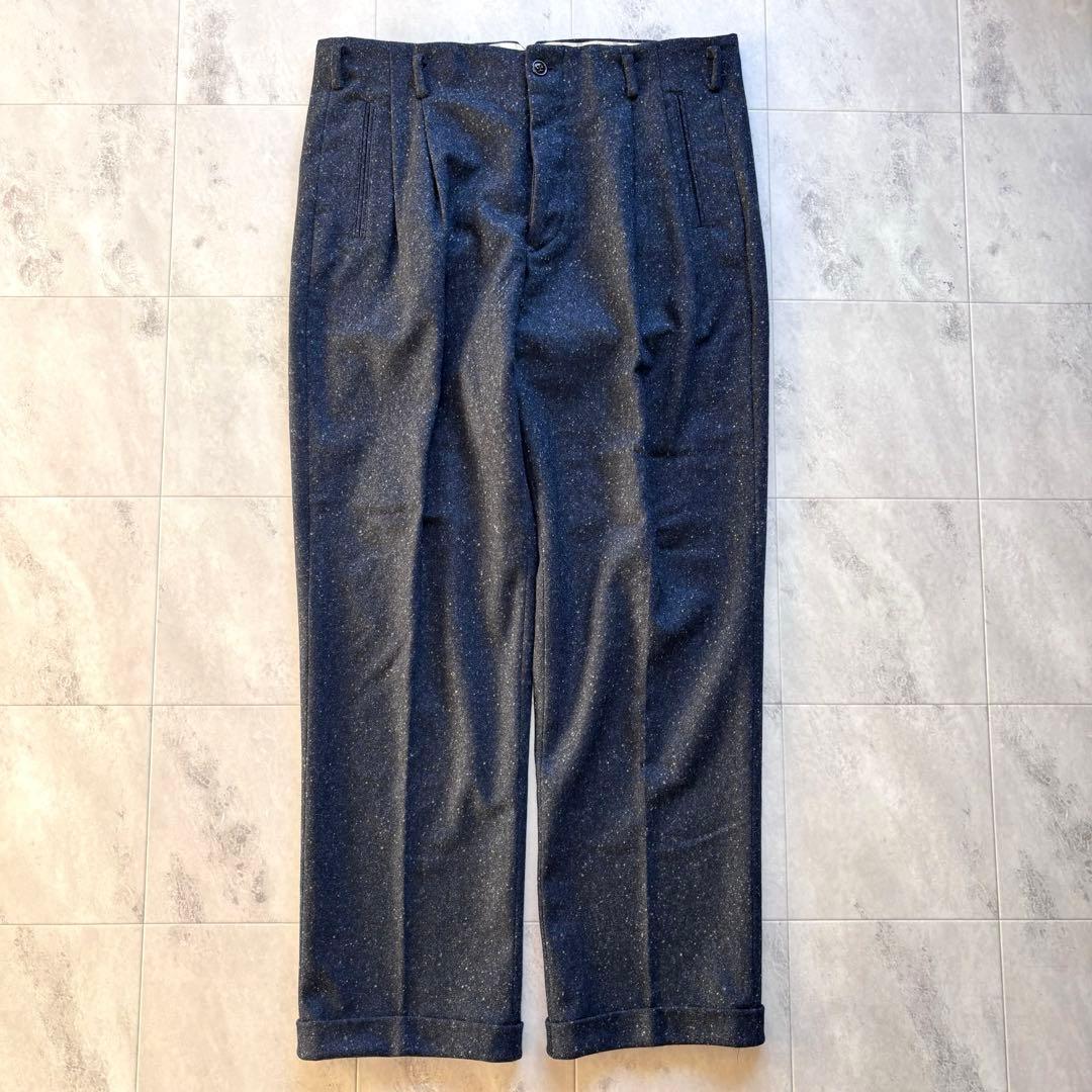 【ほぼ未使用】ドライボーンズ ウールワイドタックパンツ W36 50s 極太