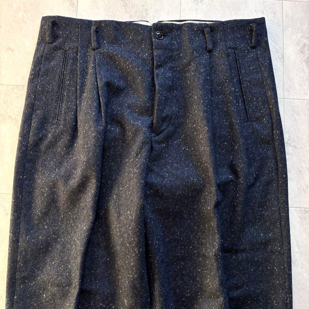 【ほぼ未使用】ドライボーンズ ウールワイドタックパンツ W36 50s 極太