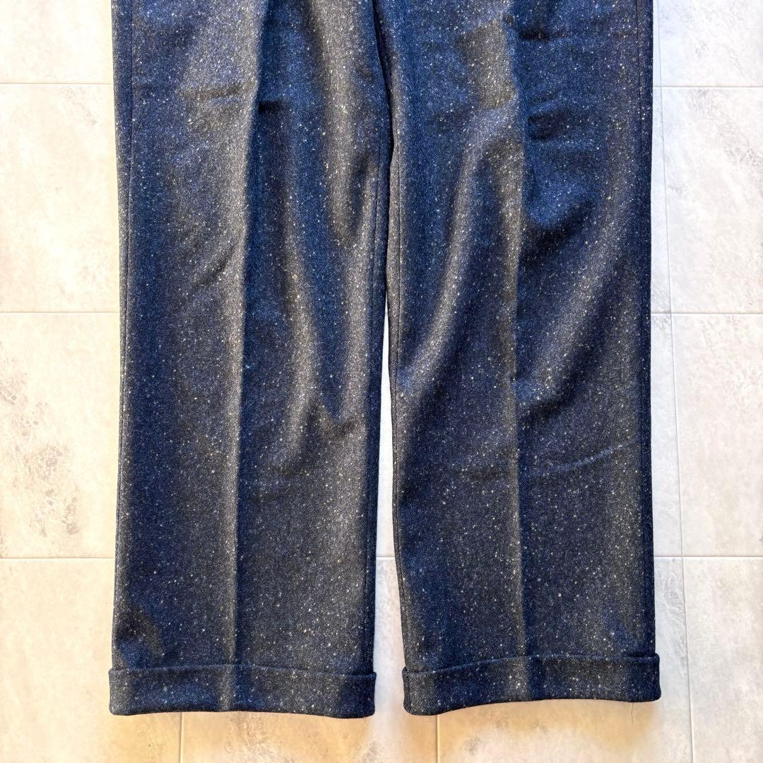 【ほぼ未使用】ドライボーンズ ウールワイドタックパンツ W36 50s 極太
