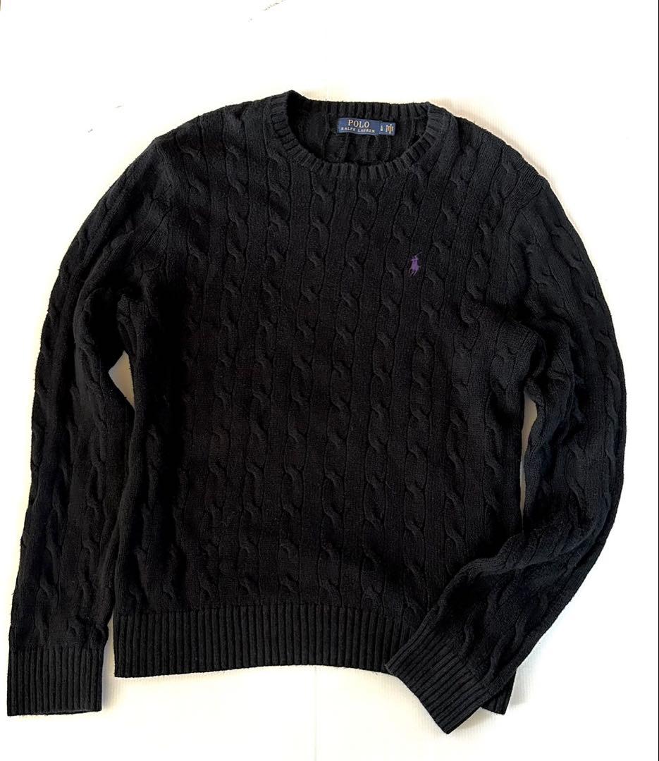 Polo Ralph Lauren ケーブルニット セーター ブラック L