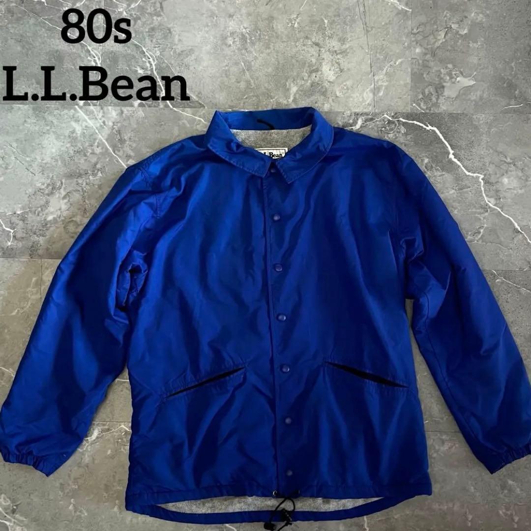 L.L.Bean 80s コーチジャケット ブルー ネイビー L-XL 古着