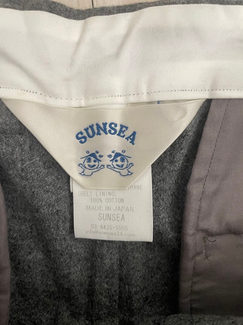 SUNSEA グレー ストライプ スラックス