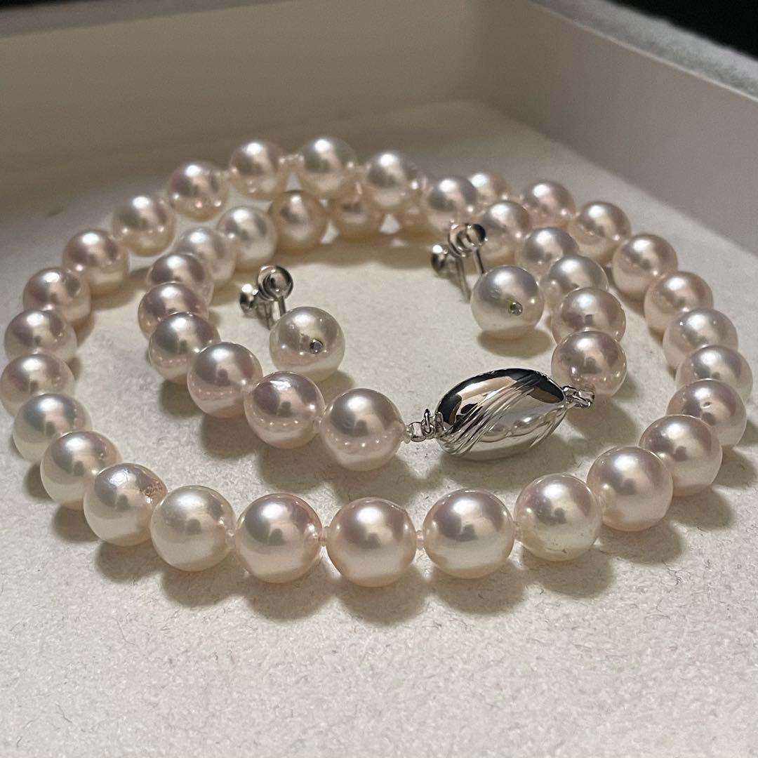 【テリ抜群✨超大珠】あこや本真珠 ネックレス イヤリング 8.5-9.0 パール